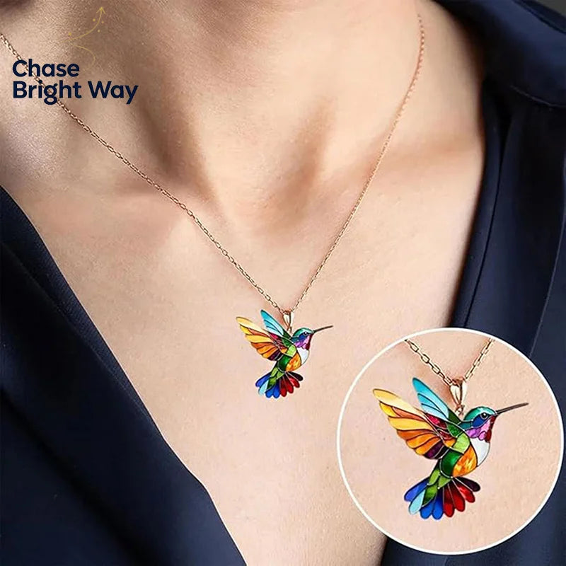 Colorful Hummingbird Pendant Necklace | Alloy Women's Jewelry