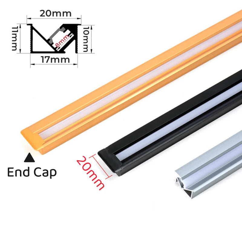 Recessed LED Aluminum Profile Channel with Milky Cover | Cabinet