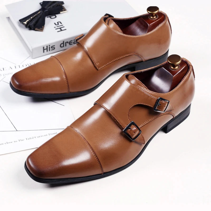 Men's Black Square Toe Oxford Dress Shoes | Sizes 39–48