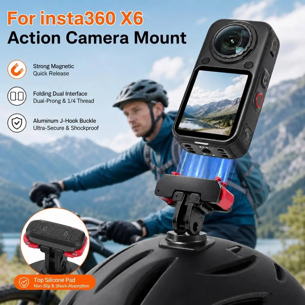 Magnetic Quick-Release Mount for Insta360 X6 | Dual Interface
