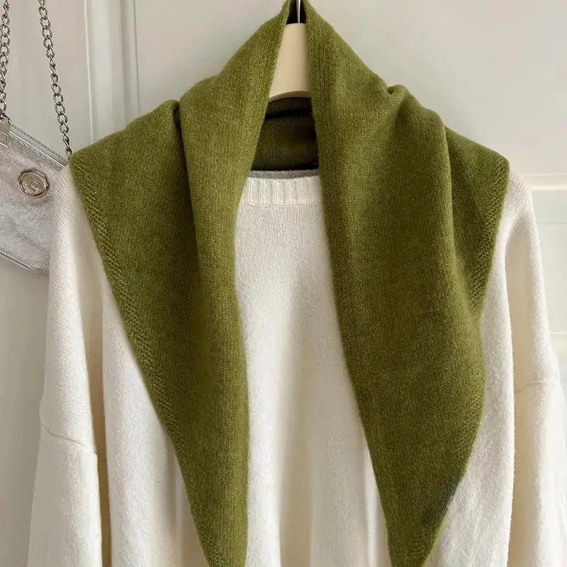 Women's Soft Knit Triangle Scarf – Warm Neck Shawl & Head Wrap
