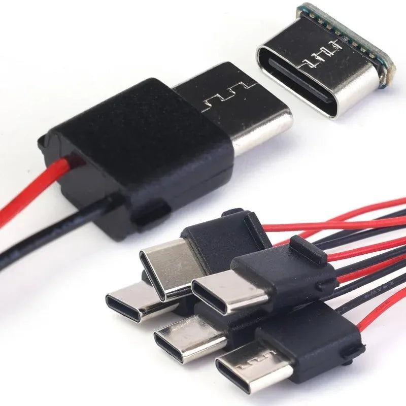USB-C 2-Pin Waterproof Connector Male Female Solder Jack