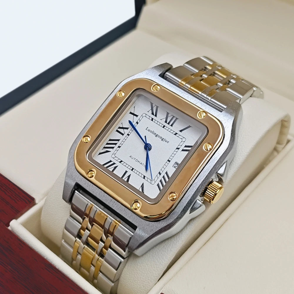 Square Skeleton Automatic Men's Watch | LUOLINGONGJUE Tank