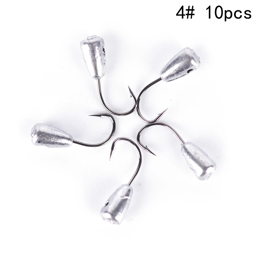 10-Pack Barbed Jig Head Stand Hooks – Sizes 2# to 9#