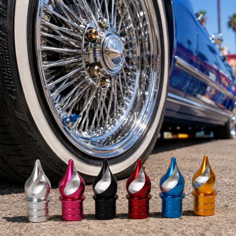Torch Aluminum Alloy Tire Valve Caps 4-Pack – Car & Motorbike