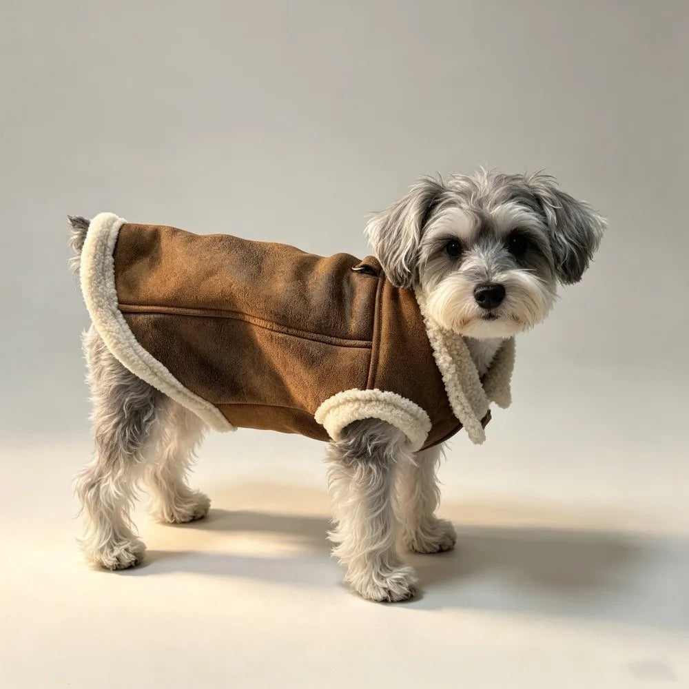 Small Dog Padded Vest Coat – Cotton Sleeveless Jacket & Leash Buckle