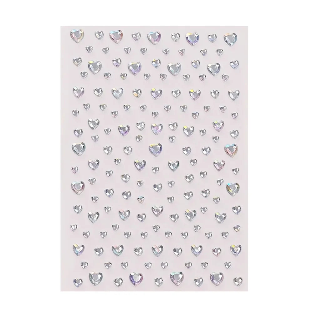 3D Aurora Iridescent Face Rhinestone Stickers | Body Art Gems