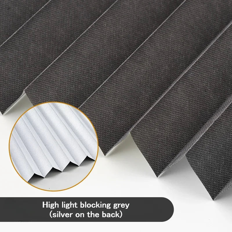 Self-Adhesive Pleated Blinds – Half Blackout Window Shades