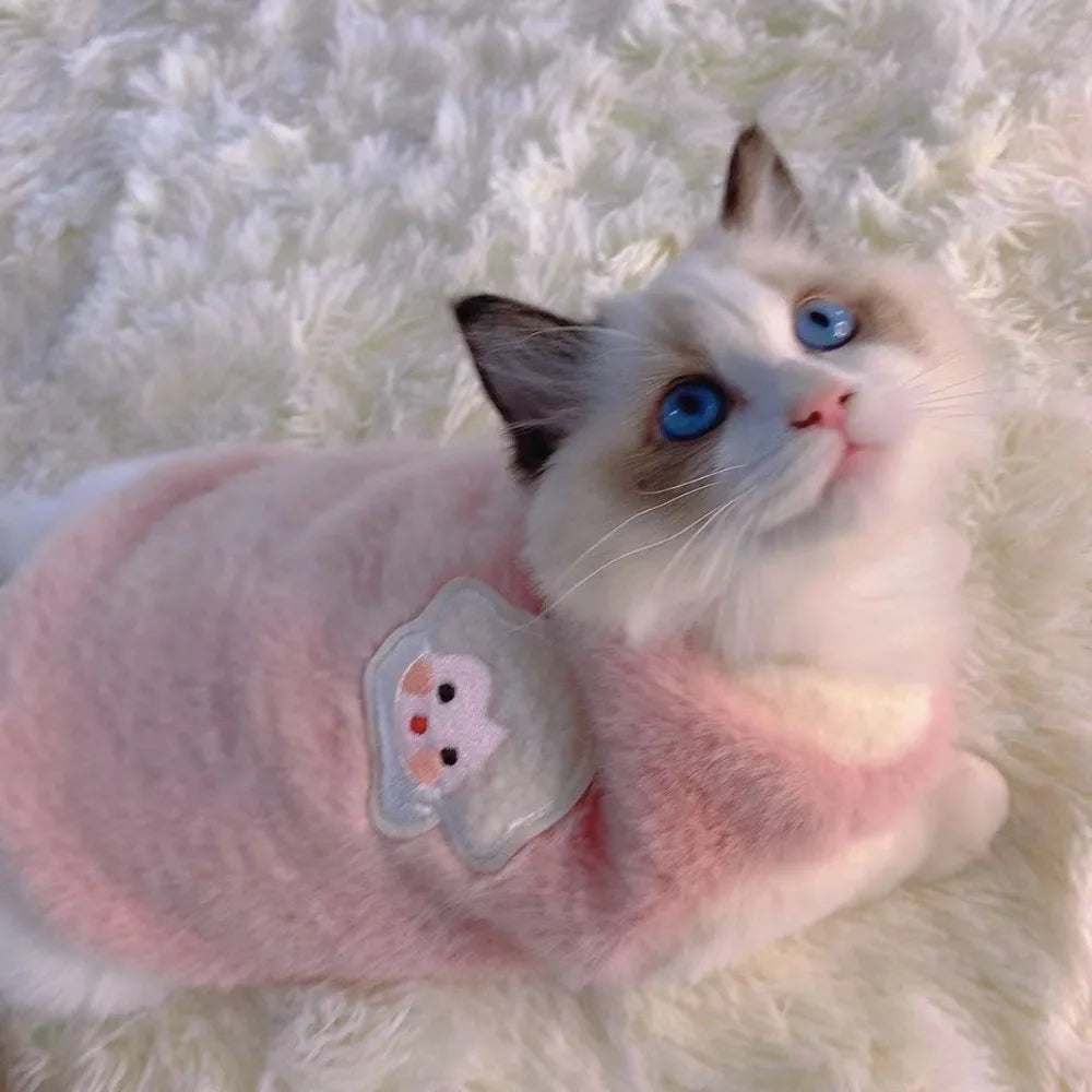 Knit Cat Sweater Vest – Soft Faux Fur Pullover | S–XL