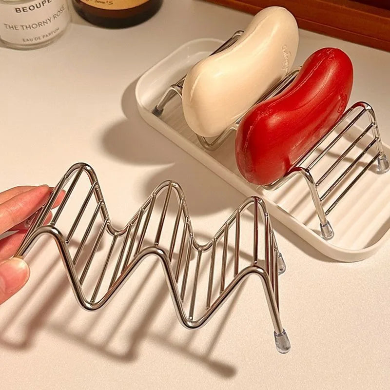 Stainless Steel Soap Rack with Drainage | Bathroom Soap Tray