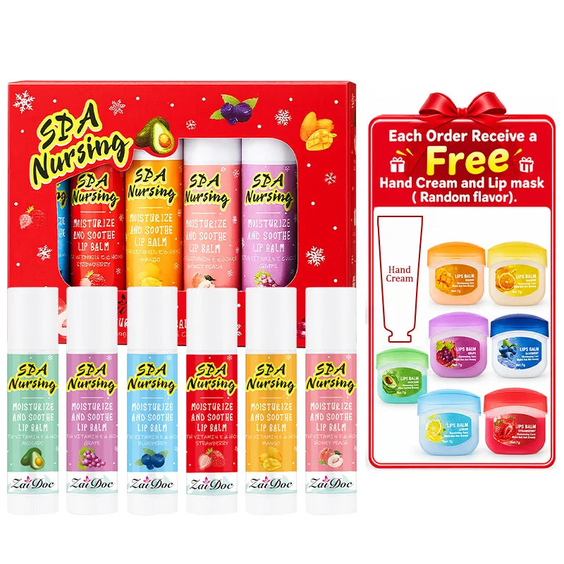 ZaiDoc Christmas Fruity Lip Balm Gift Set – Lip Mask & Hand Cream