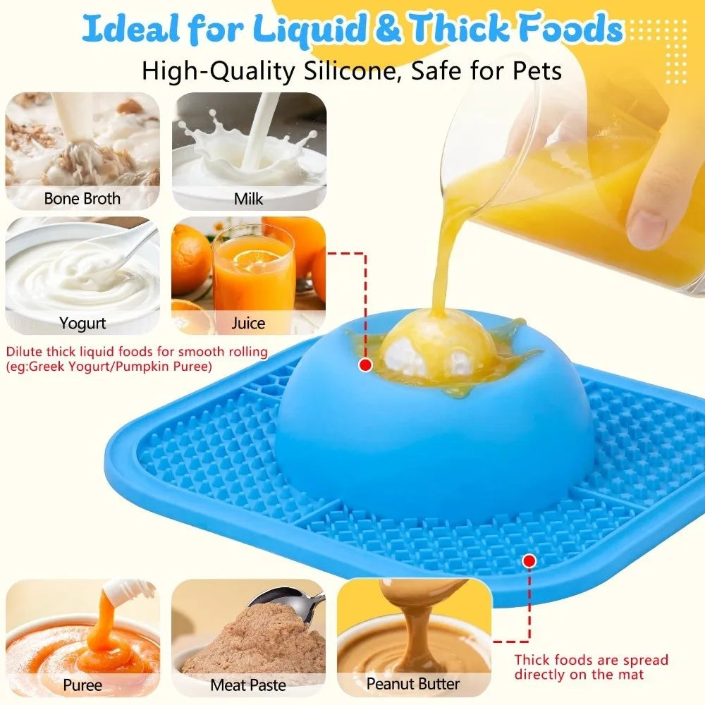 Resin Slow Feeder Dog Bowl – Lick Mat & Rolling Ball | SAMMY