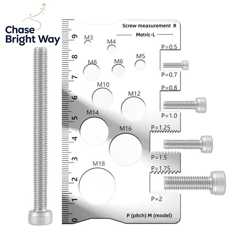 Stainless Steel Screw Thread Pitch & Diameter Gauge – M12