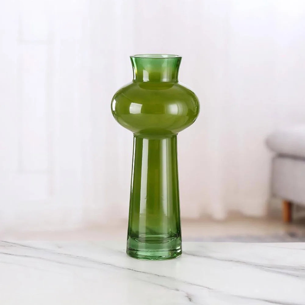 Vintage French Style Hand-Blown Glass Vase | Orchid Floral