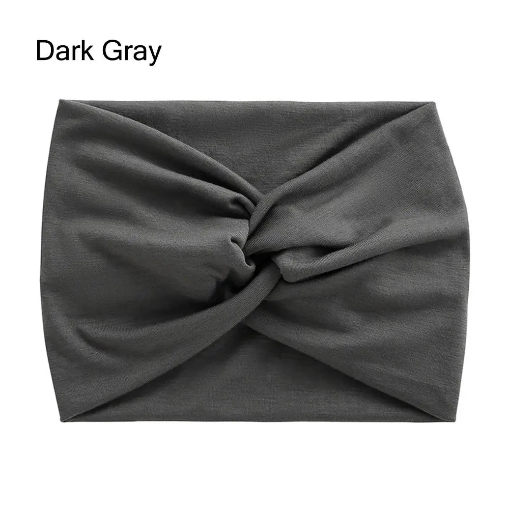 Wide Twisted Turban Headband – Boho Yoga Head Wrap for Women