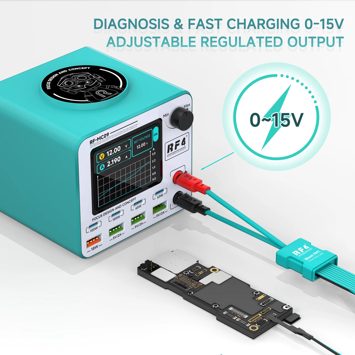 RF4 RF-MC09 150W 8-Port Smart Charging Station | Real-Time