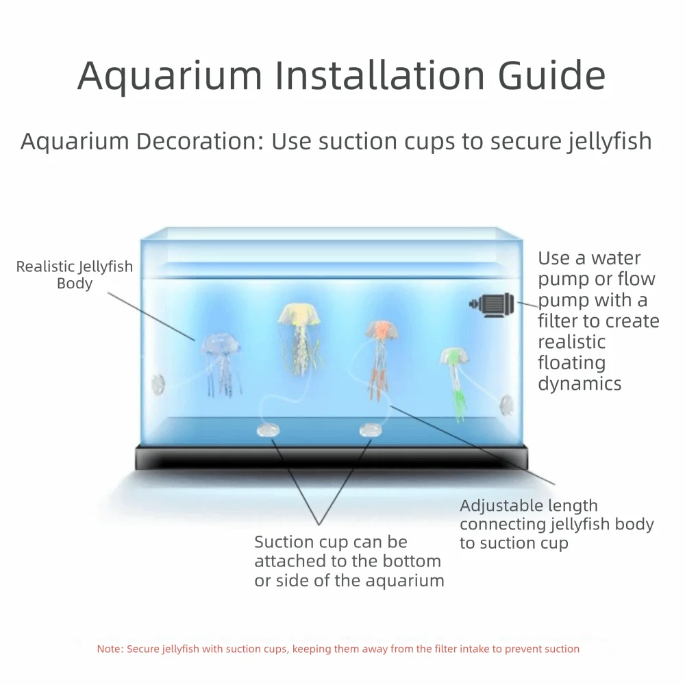 Glowing Silicone Jellyfish Aquarium Ornament | Fish Tank Decor