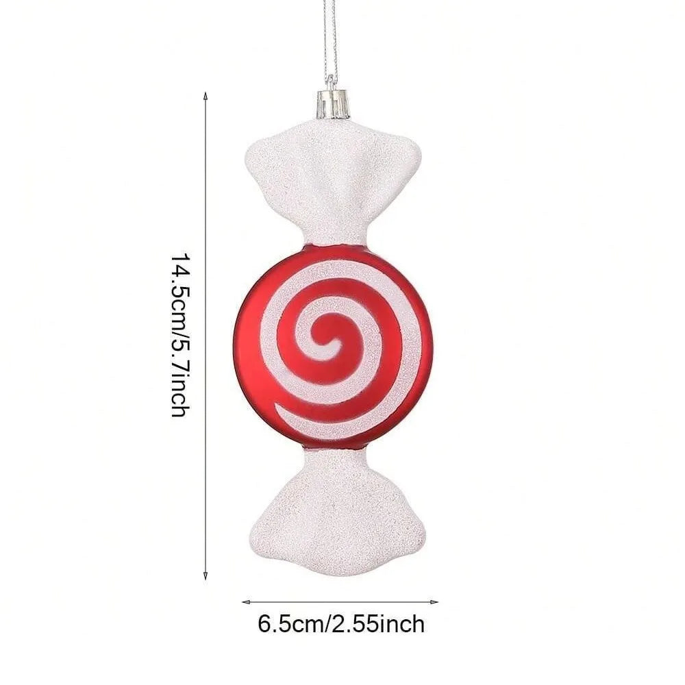 PVC Lollipop & Candy Cane Christmas Ornaments – Red & White