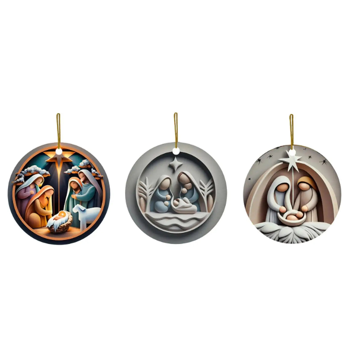 Nativity Christmas Hanging Ornament – Acrylic Pendant 7.5cm