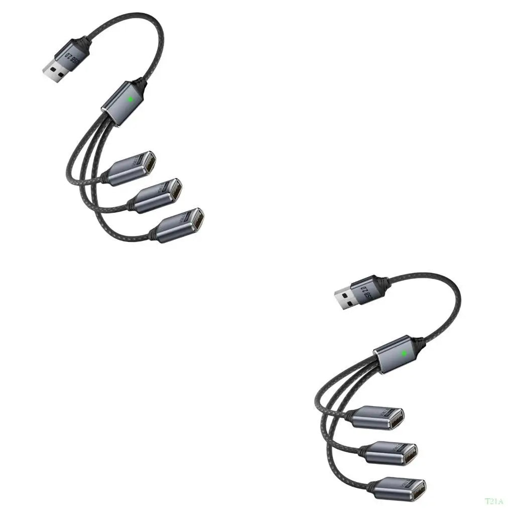 USB OTG Splitter Cable 1 Male to 3 Female Aluminum USB Hub