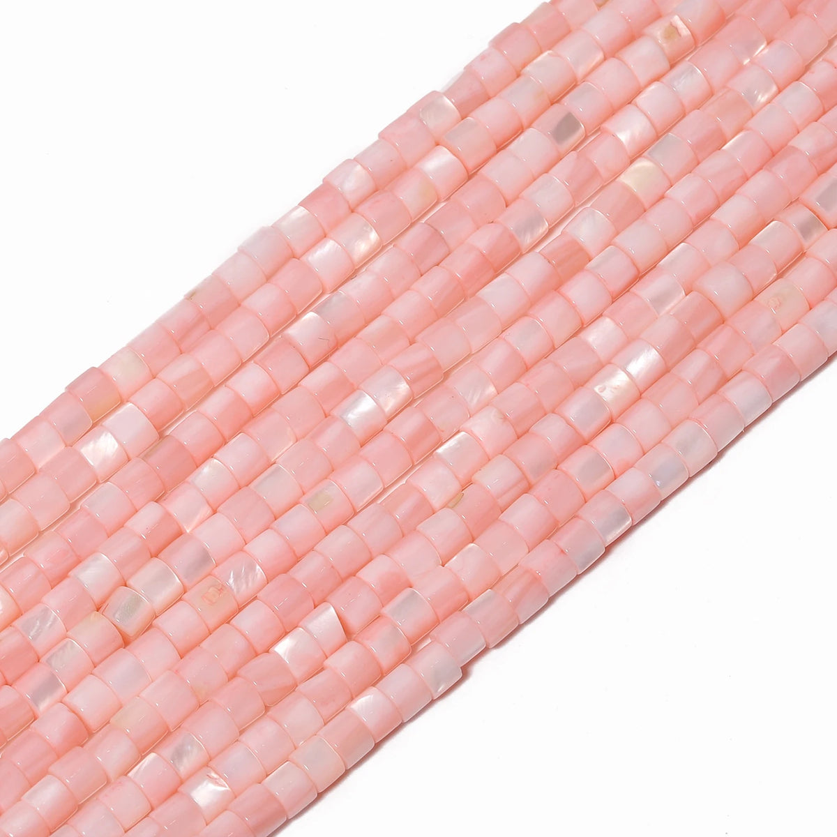 Pink Shell Pearl Cylinder Beads 4x3mm – DIY Jewelry Spacers