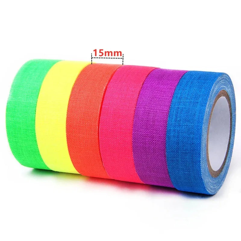 UV Glow Neon Fluorescent Tape 5-Pack – Floor & Stage Decor