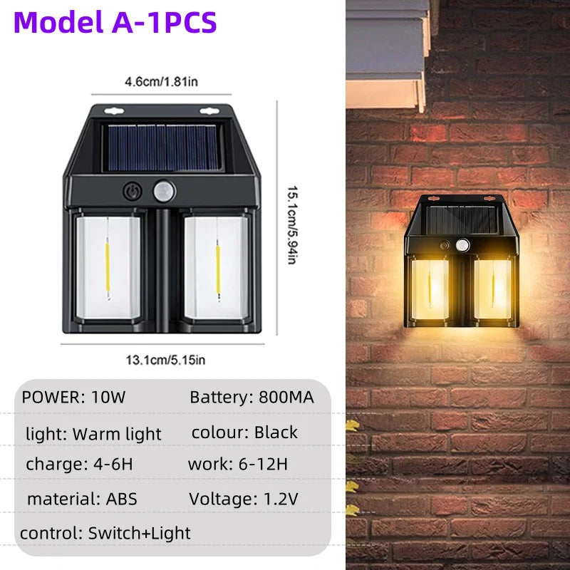 Vintage Solar Wall Light | Outdoor Motion Sensor Garden Lamp