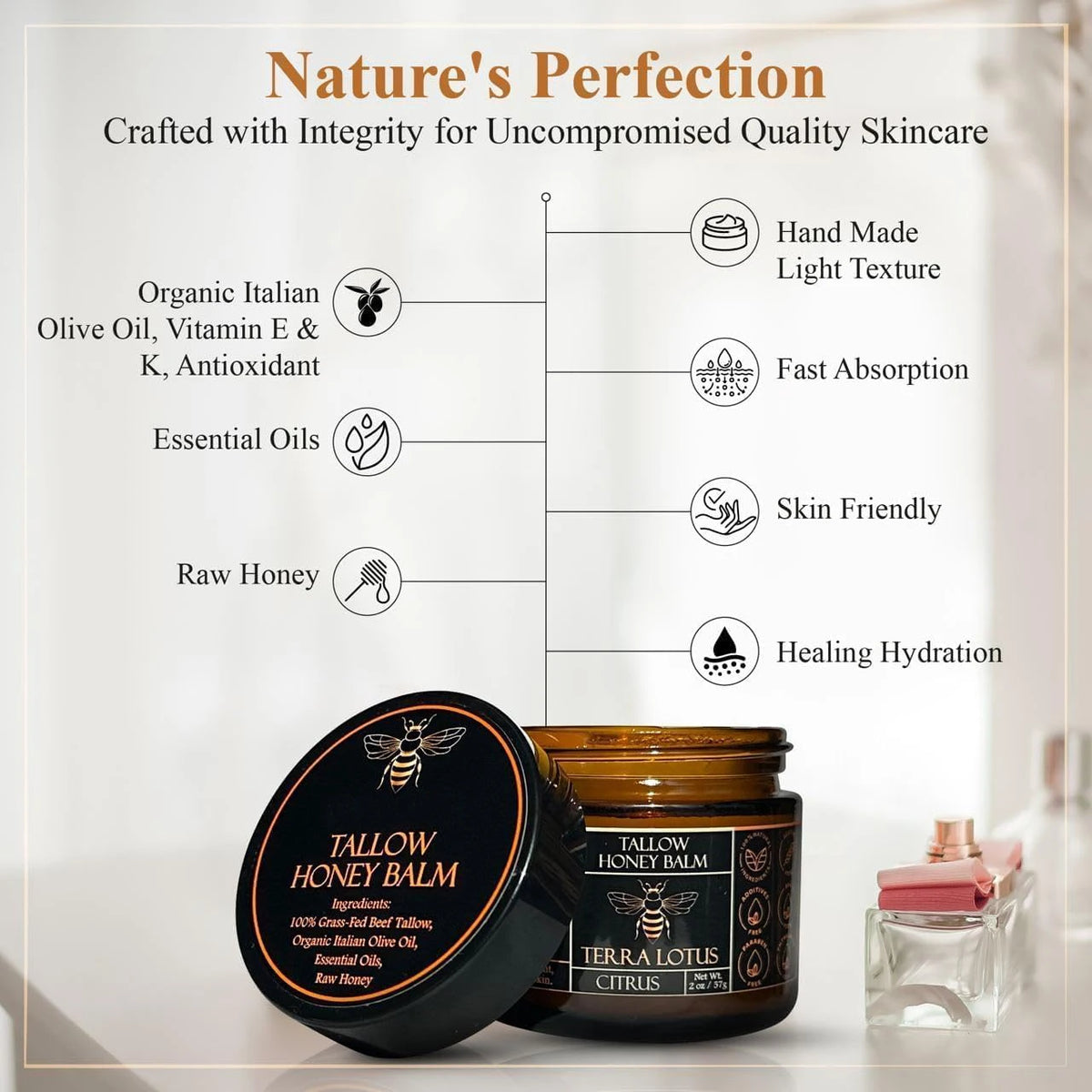Tallow & Manuka Honey Cream 60g – Nourishing Hand Moisturizer