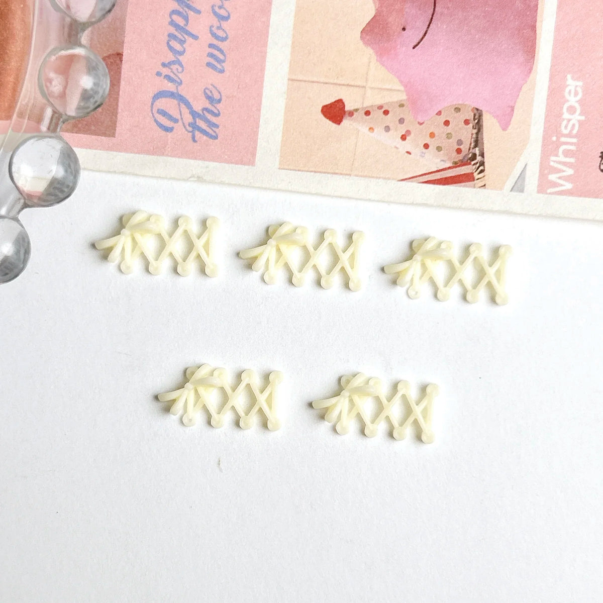 30Pcs 3D Resin Bow Nail Charms – Macaron DIY Nail Art Decor
