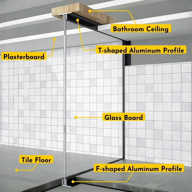 Recessed Bathroom LED Aluminum Profile F/T-Shape Shower Channel