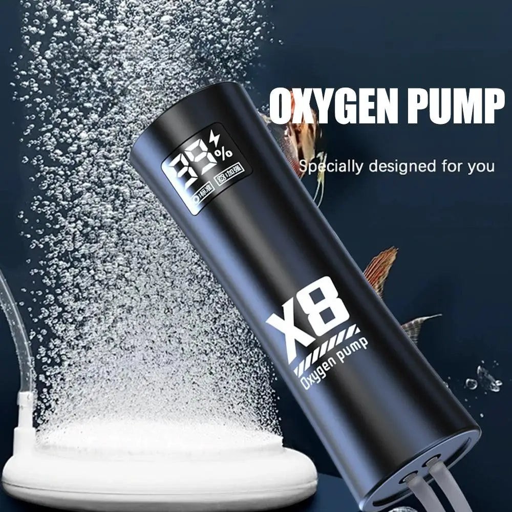 USB Rechargeable Portable Fish Aerator Pump – Dual Motor 48H