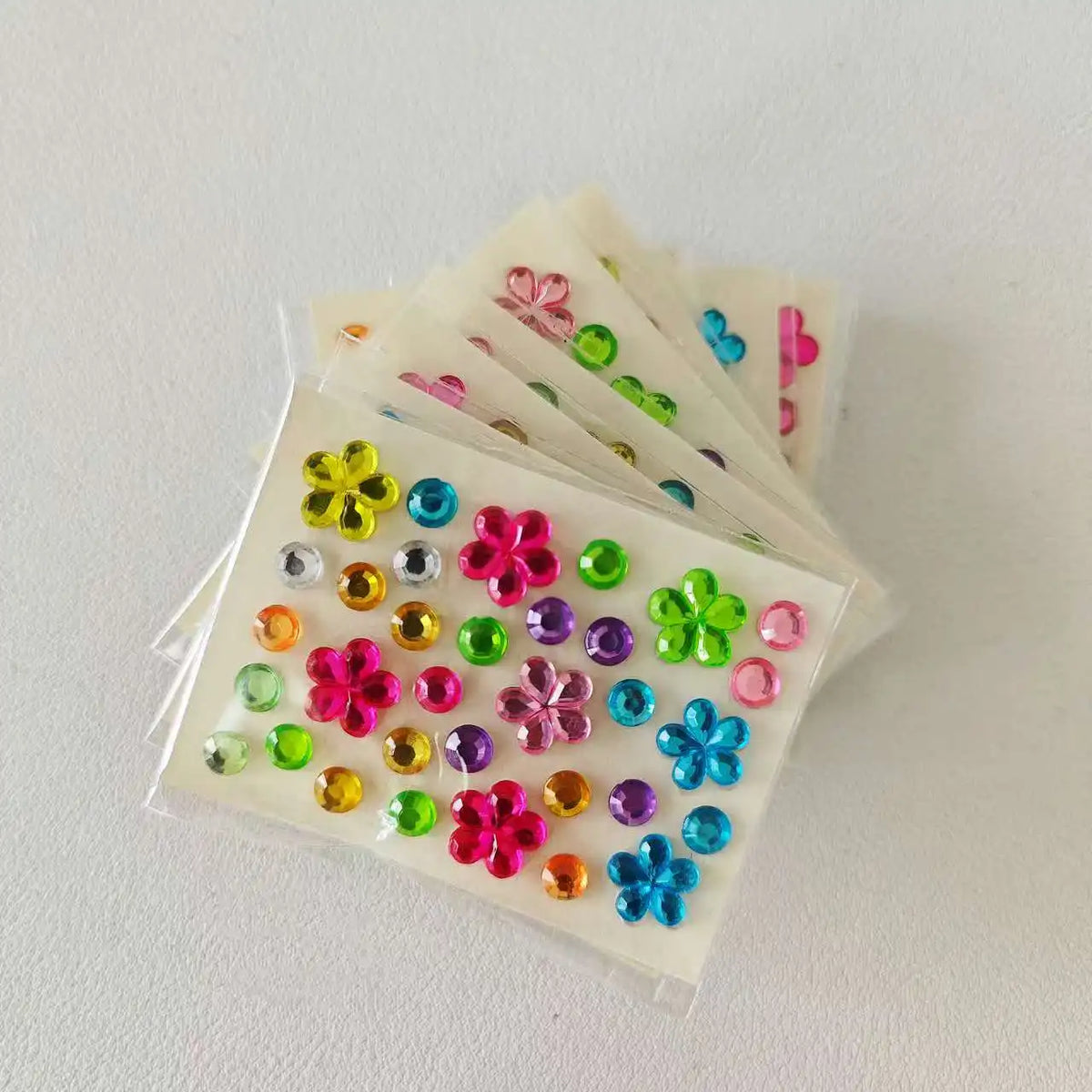 10-Pack 3D Diamond Mini Stickers – Colorful Acrylic DIY Decor