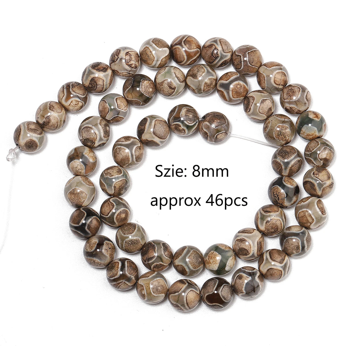 Tibetan Dzi Agate Natural Stone Round Beads – DIY Jewelry
