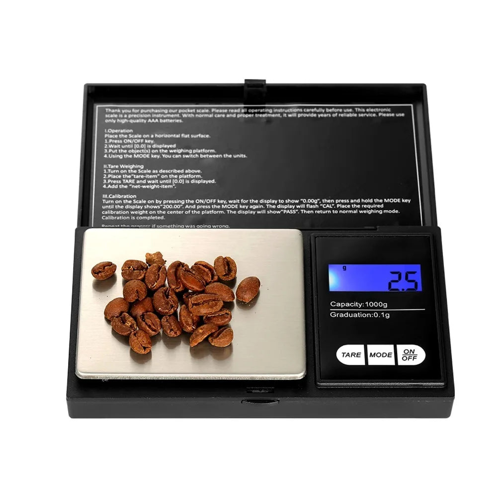 Digital Pocket Scale – 7 Units, Backlit, High Precision Gram Scale