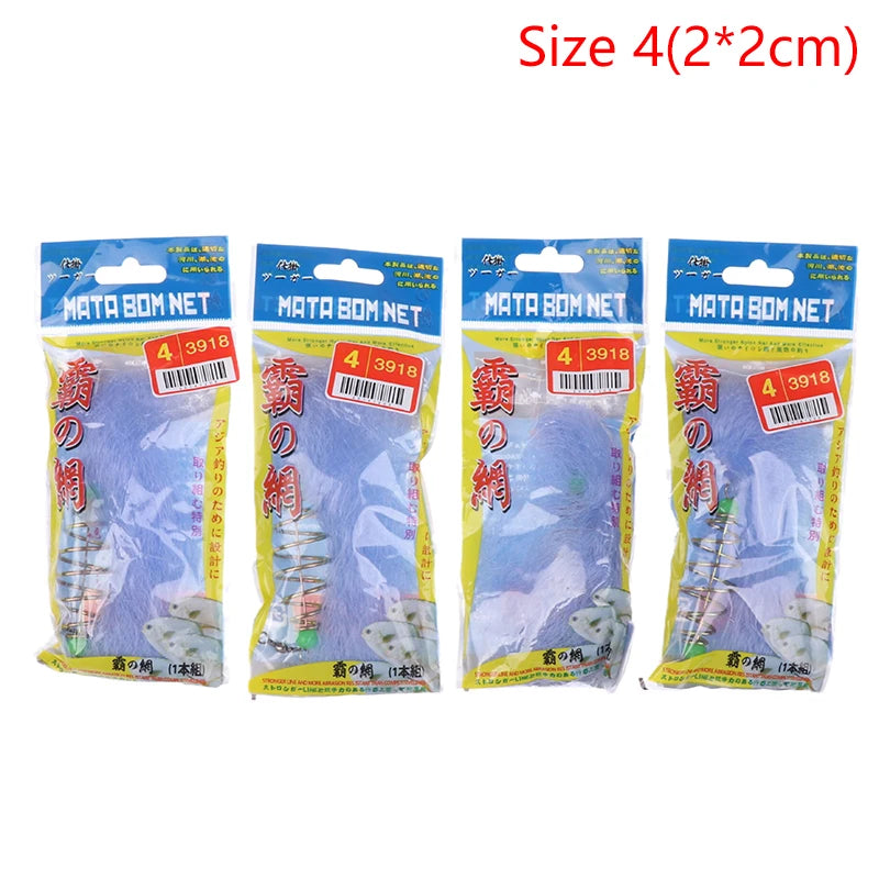 4-Pack Folding Fish Bait Spring Net with Luminous Beads