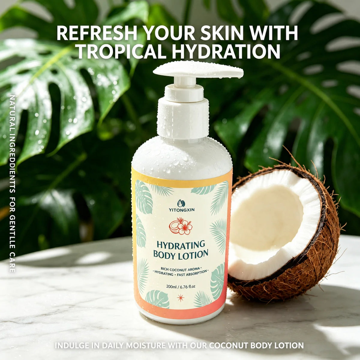 YITONGXIN 200ml Coconut Body Lotion – Lightweight & Moisturizing