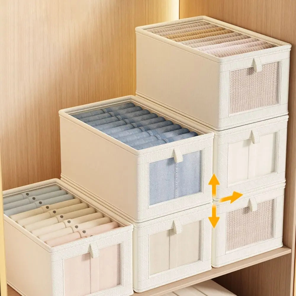 Visual Clothes Storage Box with Lid – Dustproof Drawer Organizer
