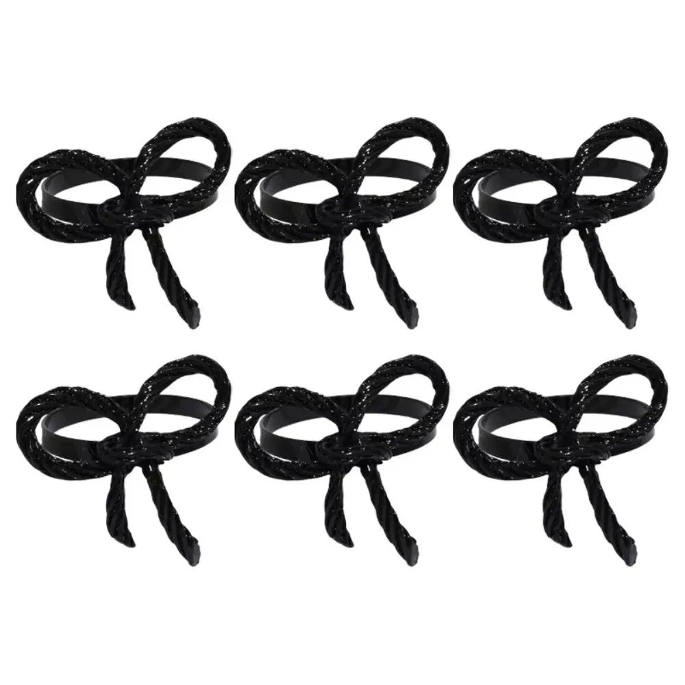 Elegant Bow Metal Napkin Rings – Gold, Silver & Rose Gold Set