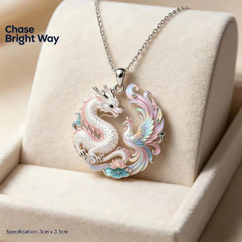 Nine Tailed Fox Enamel Pendant Necklace – Chinese Style Gift