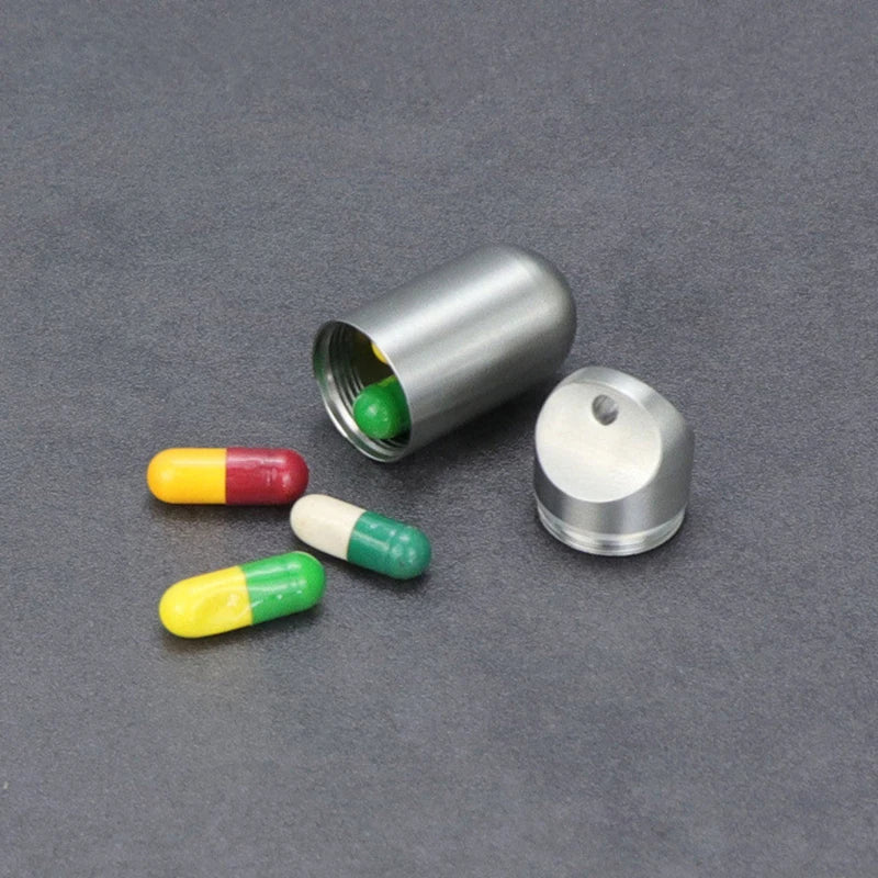 Waterproof Stainless Steel Capsule Pill Case – Mini EDC Holder