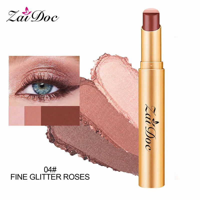 ZaiDoc 3-in-1 Eyeshadow Stick – Glitter Shimmer Matte 3.5g