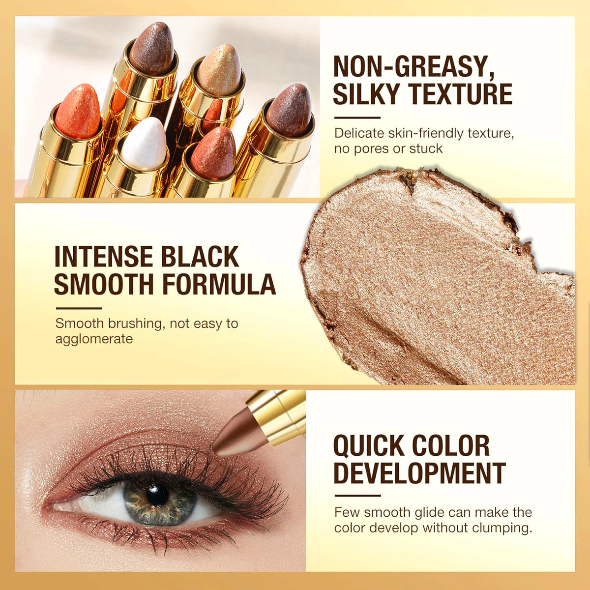 ZaiDoc 6-Color Dual-Ended Eyeshadow Highlighter Stick Set