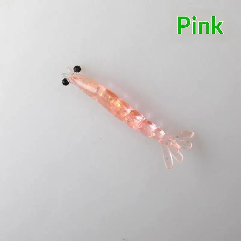 20-Pack Mini Soft Worm Shrimp Fishing Lures – 40mm Silicone Bait