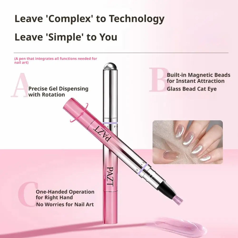 Cat Eye Magnetic Gel Nail Polish Pen – 7-in-1 Builder