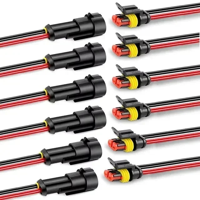 Waterproof 2-Pin Automotive Electrical Connectors 10/20 Pack