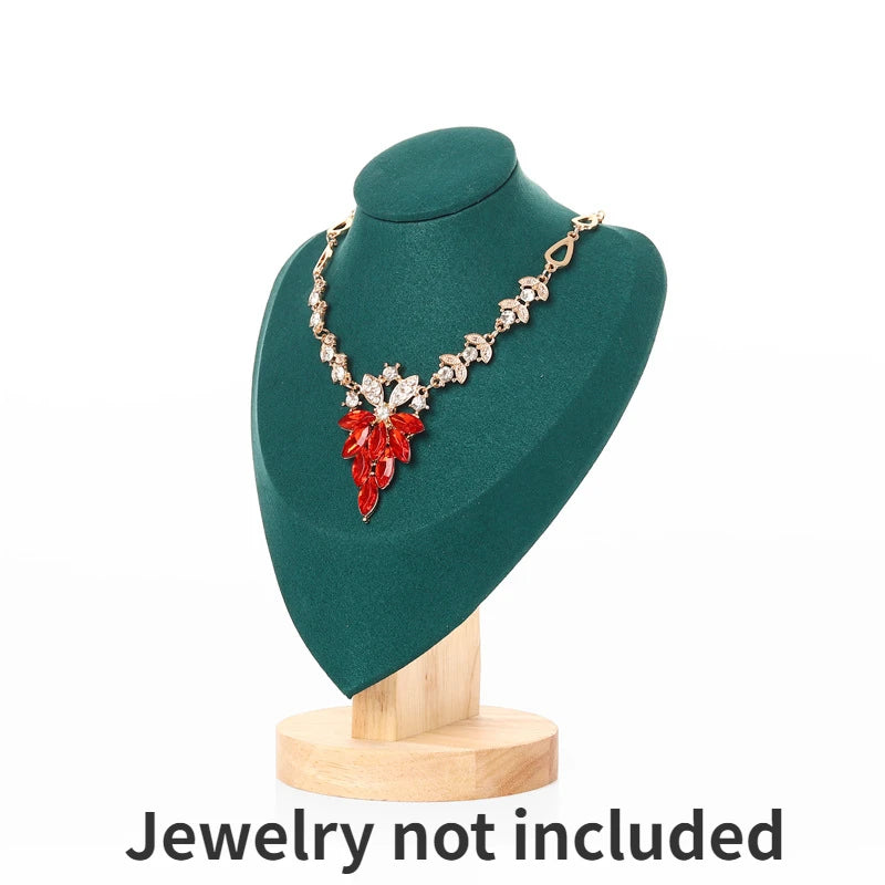 Velvet Bust Necklace Display Stand – Heart-Shaped Jewelry Organizer