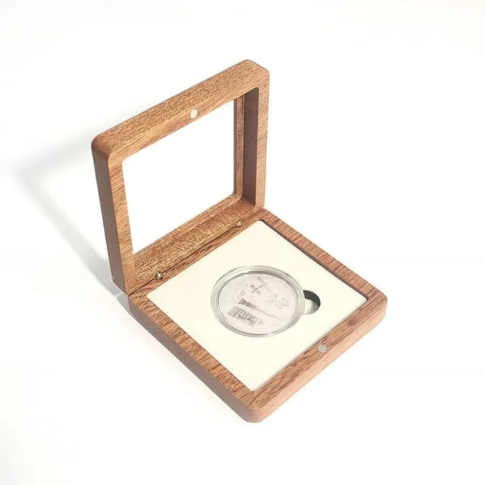 Walnut Wood Coin Display Box – Commemorative Coin Gift Box