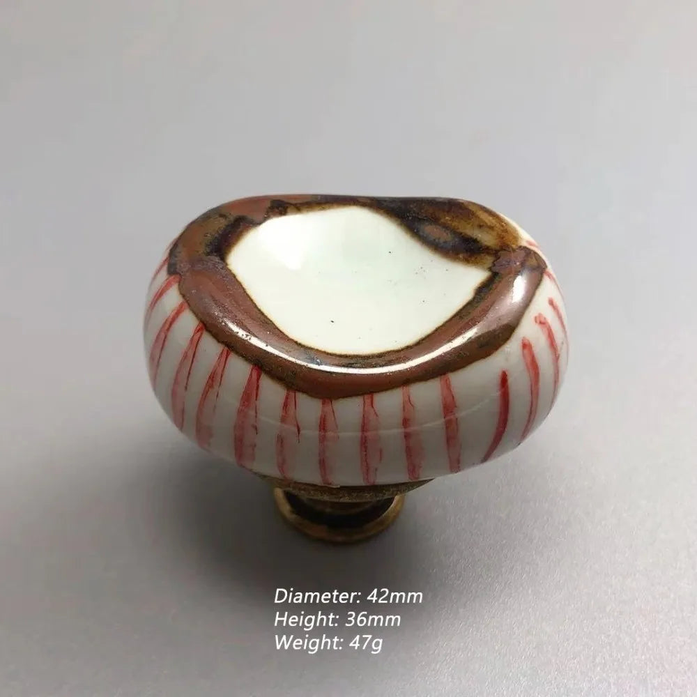 Vintage Ceramic Drawer Pulls – Single Hole Painted Cabinet Knobs