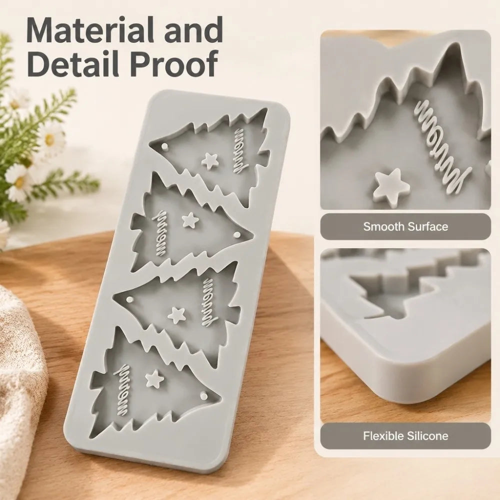 Silicone Christmas Tree Wax Mold – Hanging Ornament DIY Craft