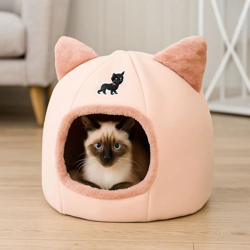 Pumpkin Cat Bed – Cozy Enclosed Pet Cave for Cats & Small Dogs